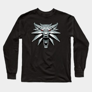 White Wolf Head Long Sleeve T-Shirt